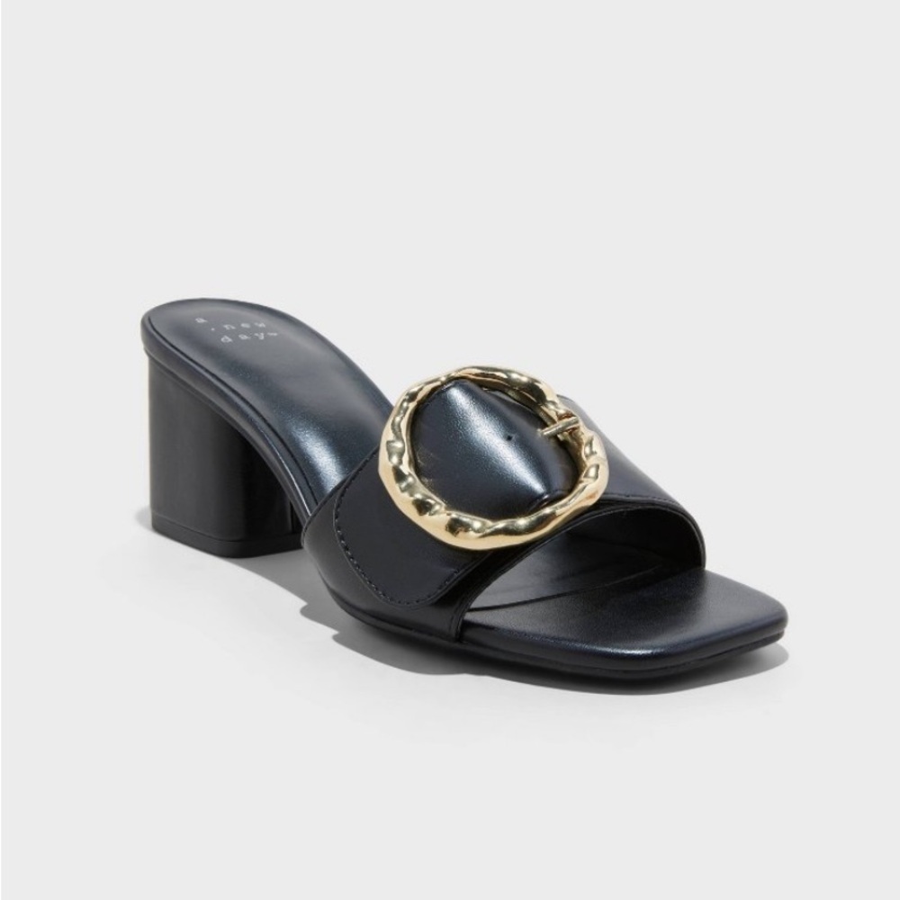 Women's Diana Buckle Mule Heels - A New
Day™ Black 6.5 new